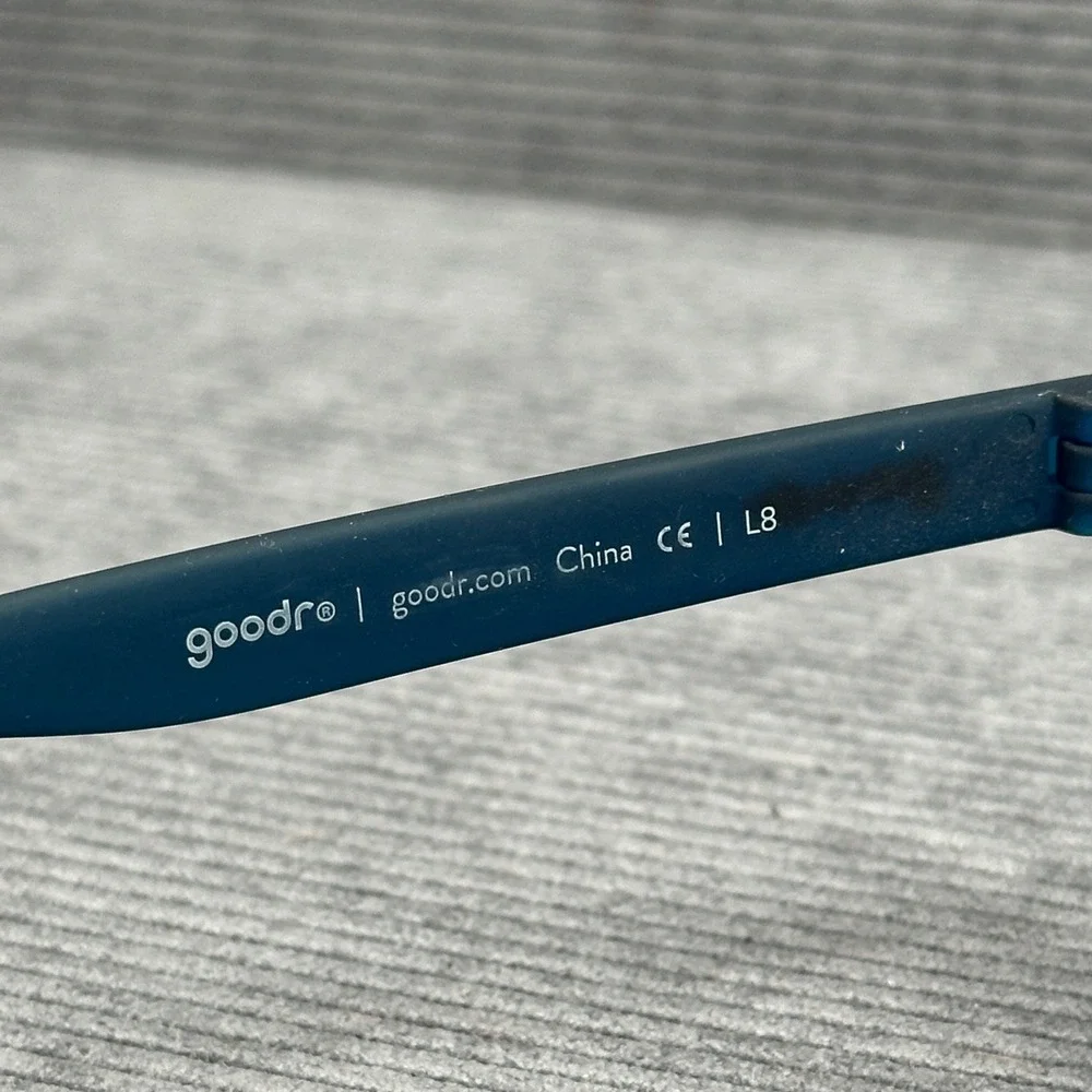 Goodr OG y2k Sunglasses Navy San Diego Half Marathon Legacy Blue Mirrored Lens
